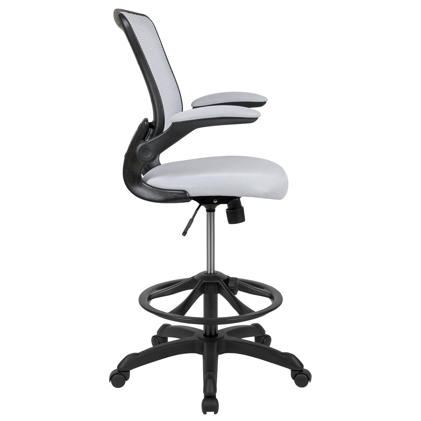 White Mesh Drafting Chair BL-ZP-8805D-WH-GG