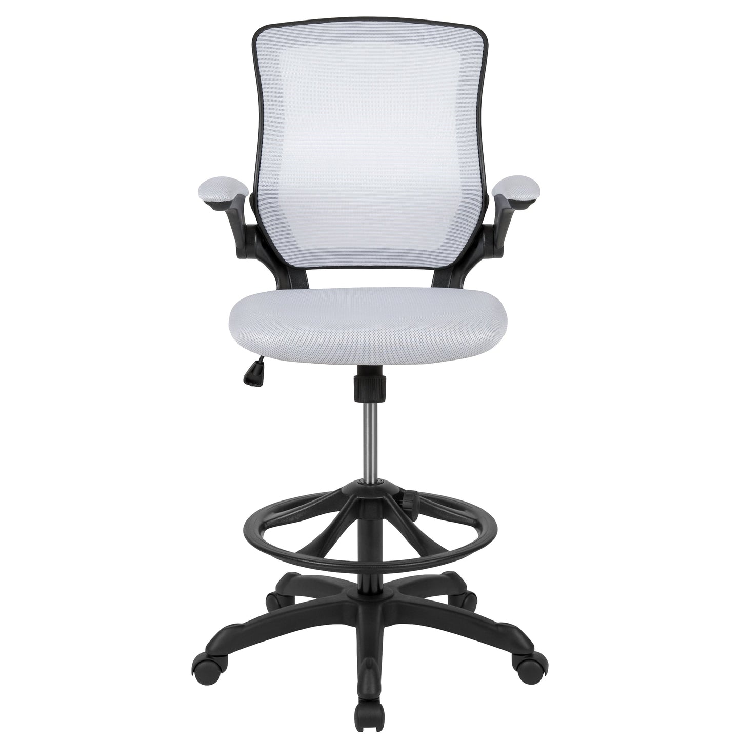 White Mesh Drafting Chair BL-ZP-8805D-WH-GG