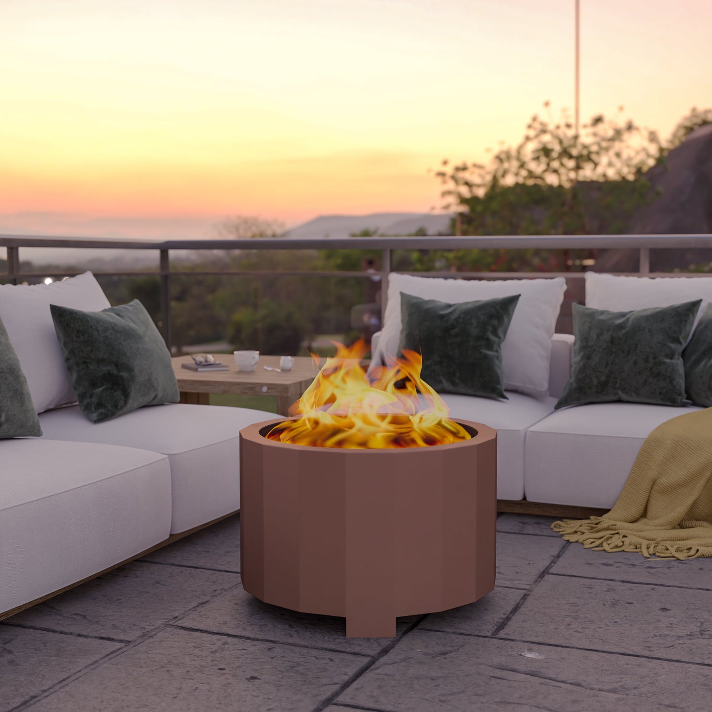 27 Bronze Smokeless Fire Pit BLN-HY-B-2201FP-03PC-BRZ-GG