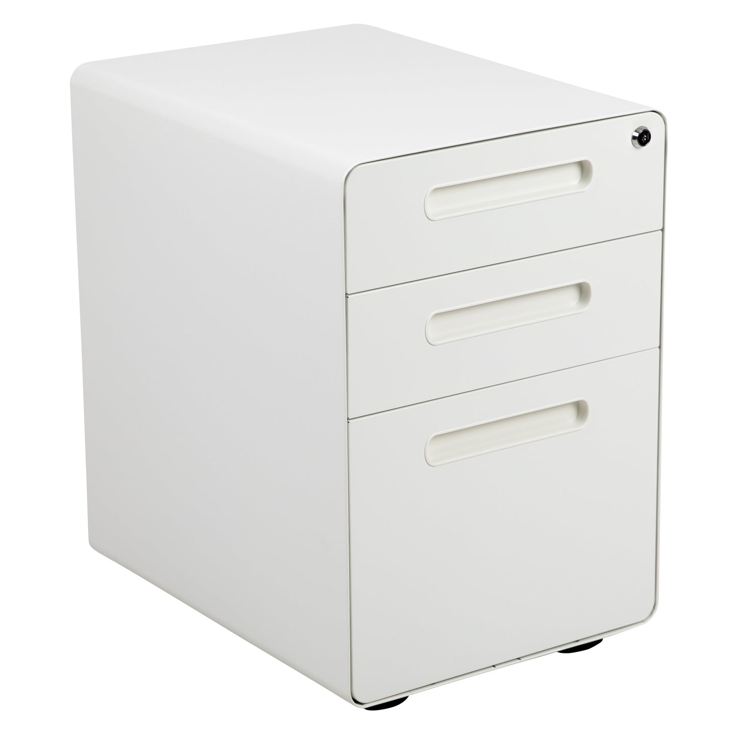 White Desk, Chair, Cabinet Set BLN-NAN219AP595M-WH-GG