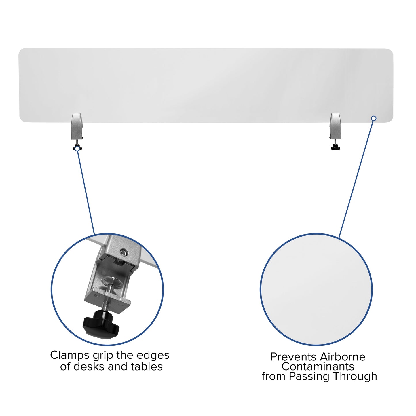 Clear Acrylic Desk Partition BR-DDIA-30152-GG