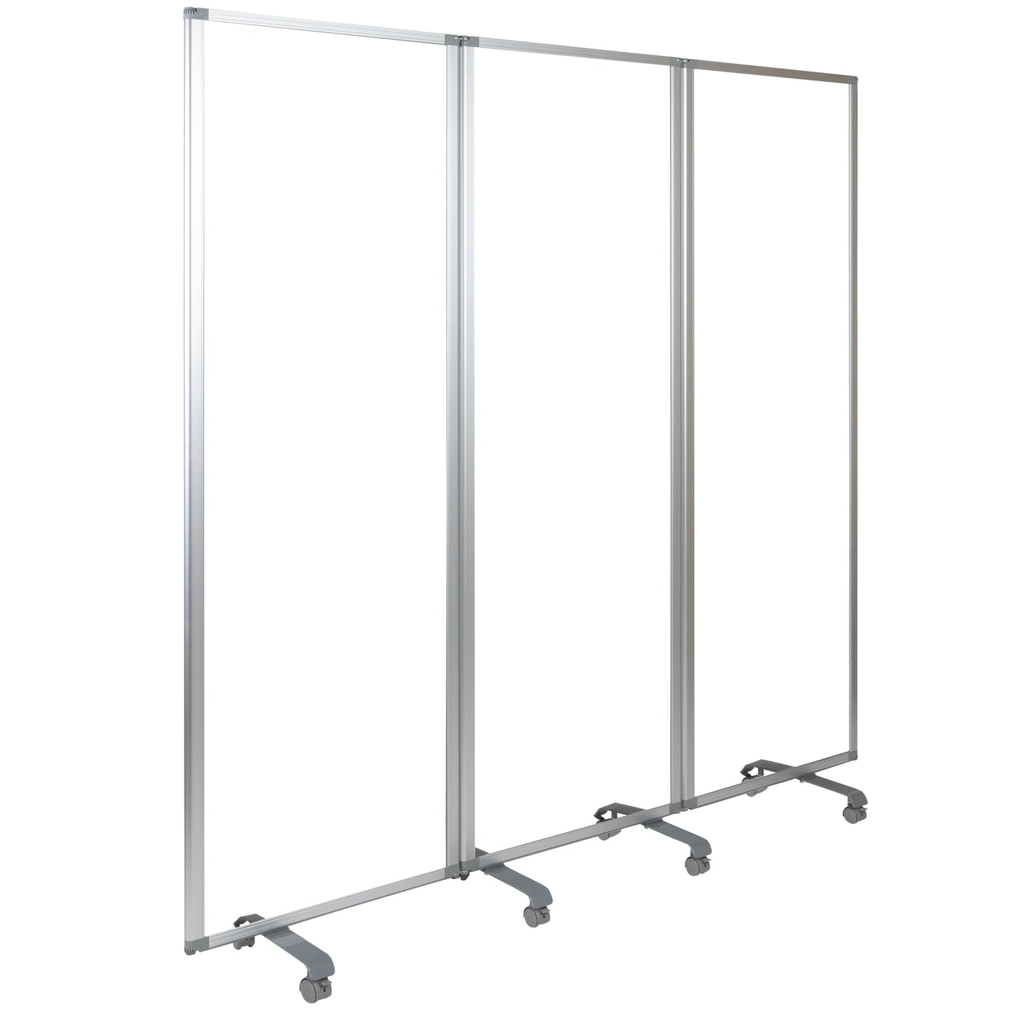 24"L Clear Mobile Partition BR-PTT001-3-AC-60183-GG