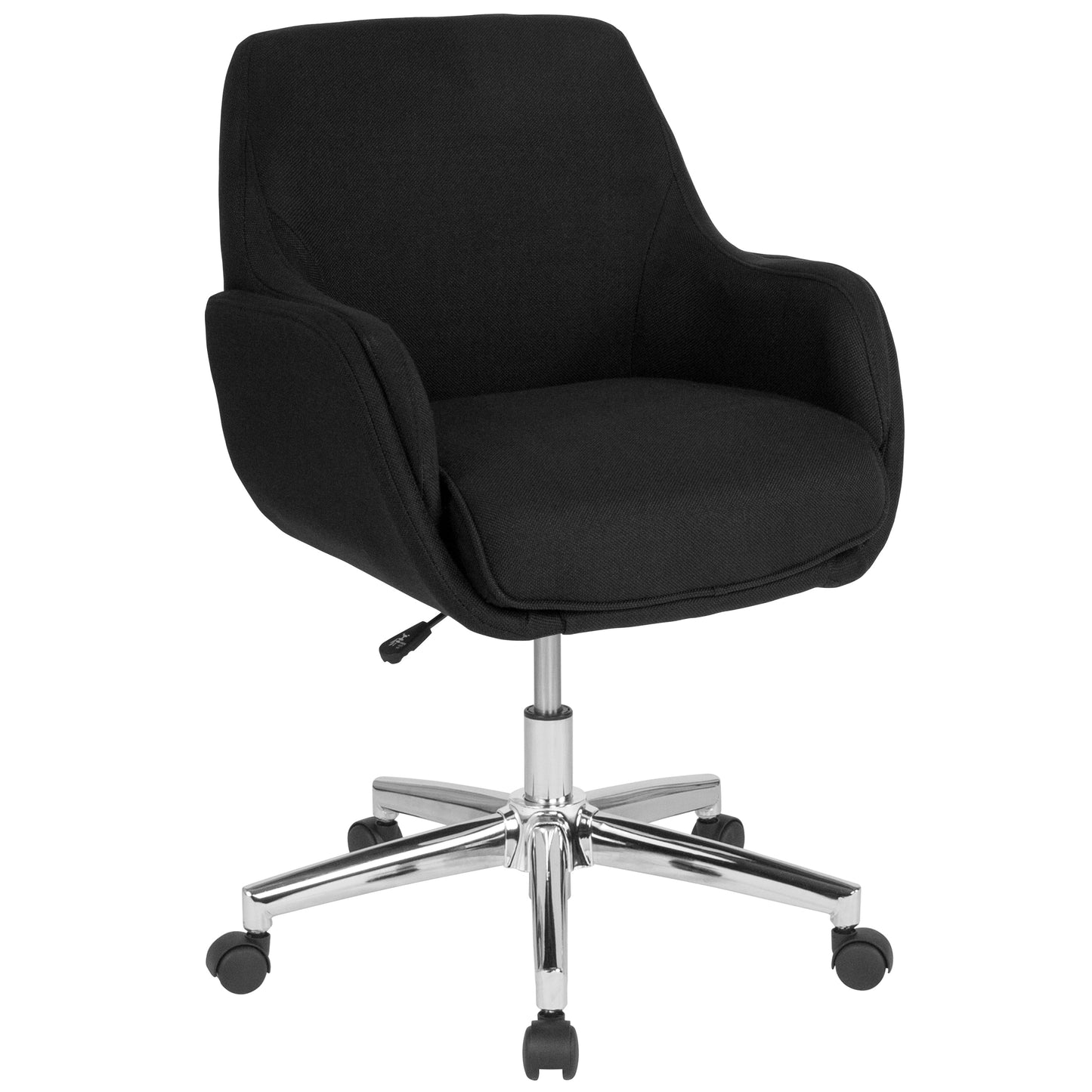 Black Fabric Mid-Back Chair BT-1172-BLK-F-GG