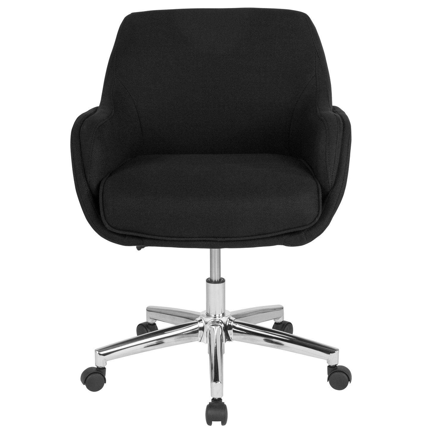 Black Fabric Mid-Back Chair BT-1172-BLK-F-GG