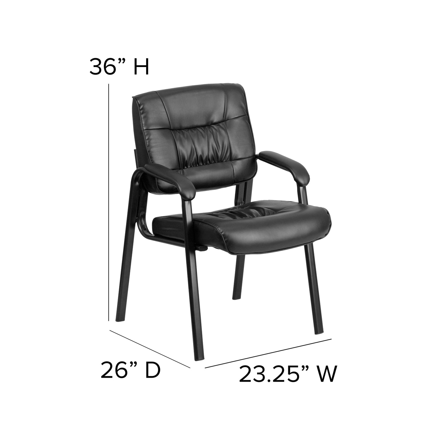 Black LeatherSoft Side Chair BT-1404-BKGY-GG