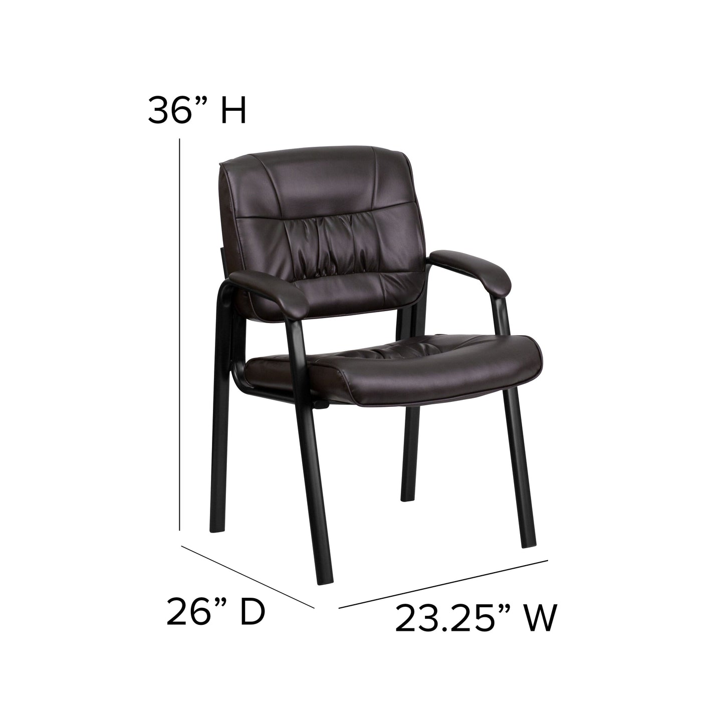 Brown Leather Side Chair BT-1404-BN-GG