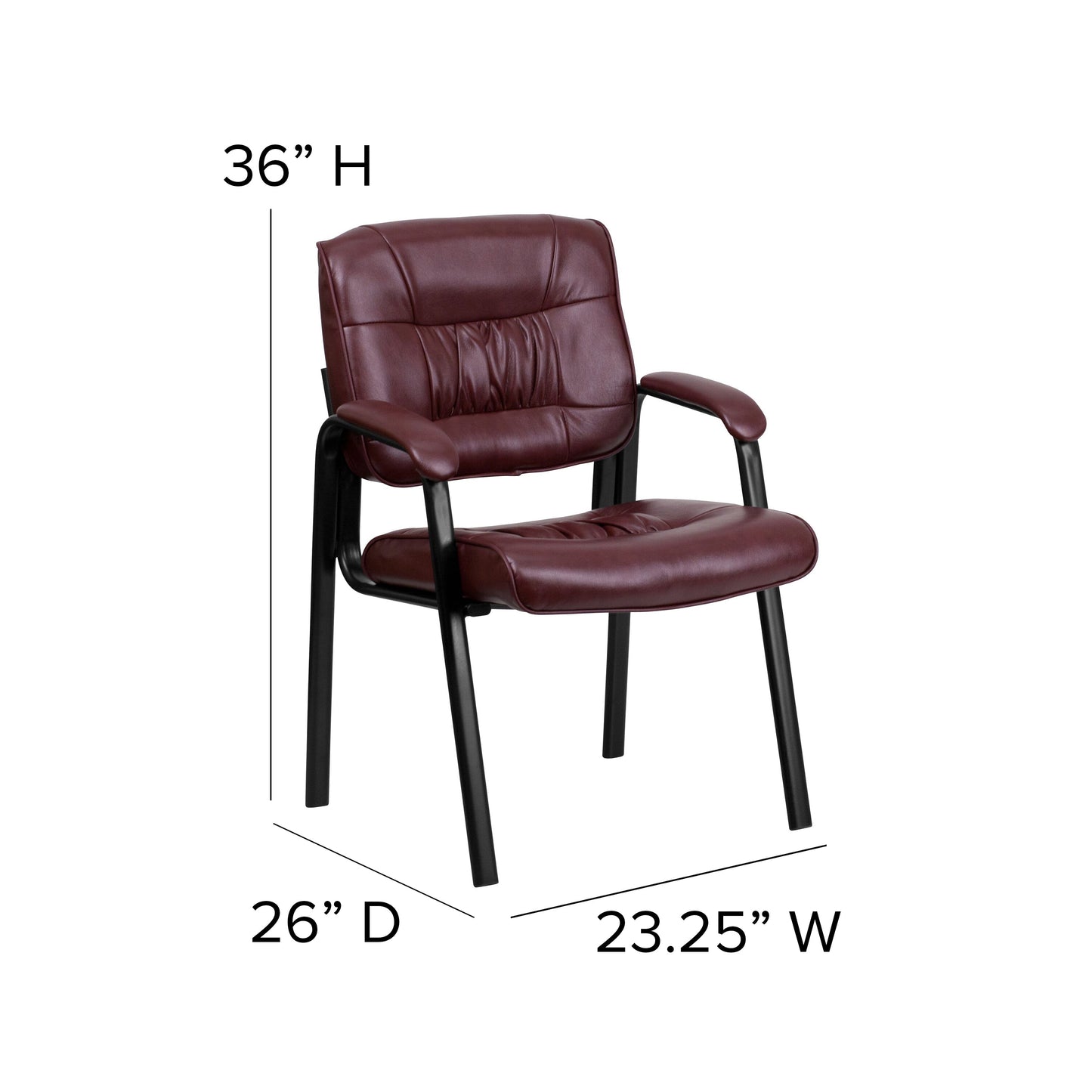 Burgundy Leather Side Chair BT-1404-BURG-GG