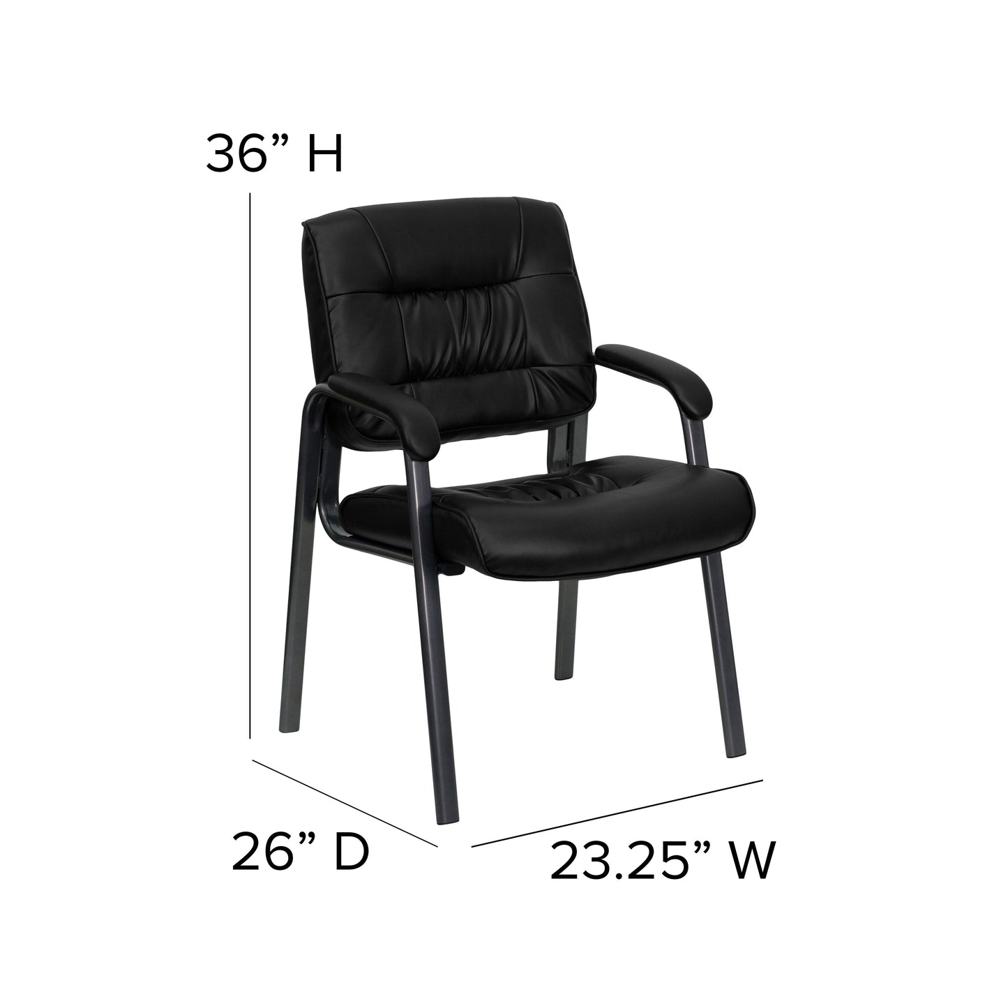 Black Leather Side Chair BT-1404-GG