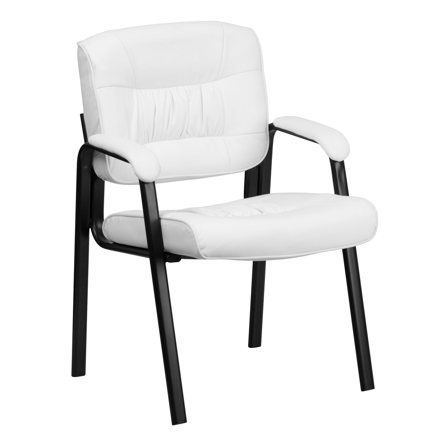 White Leather Side Chair BT-1404-WH-GG