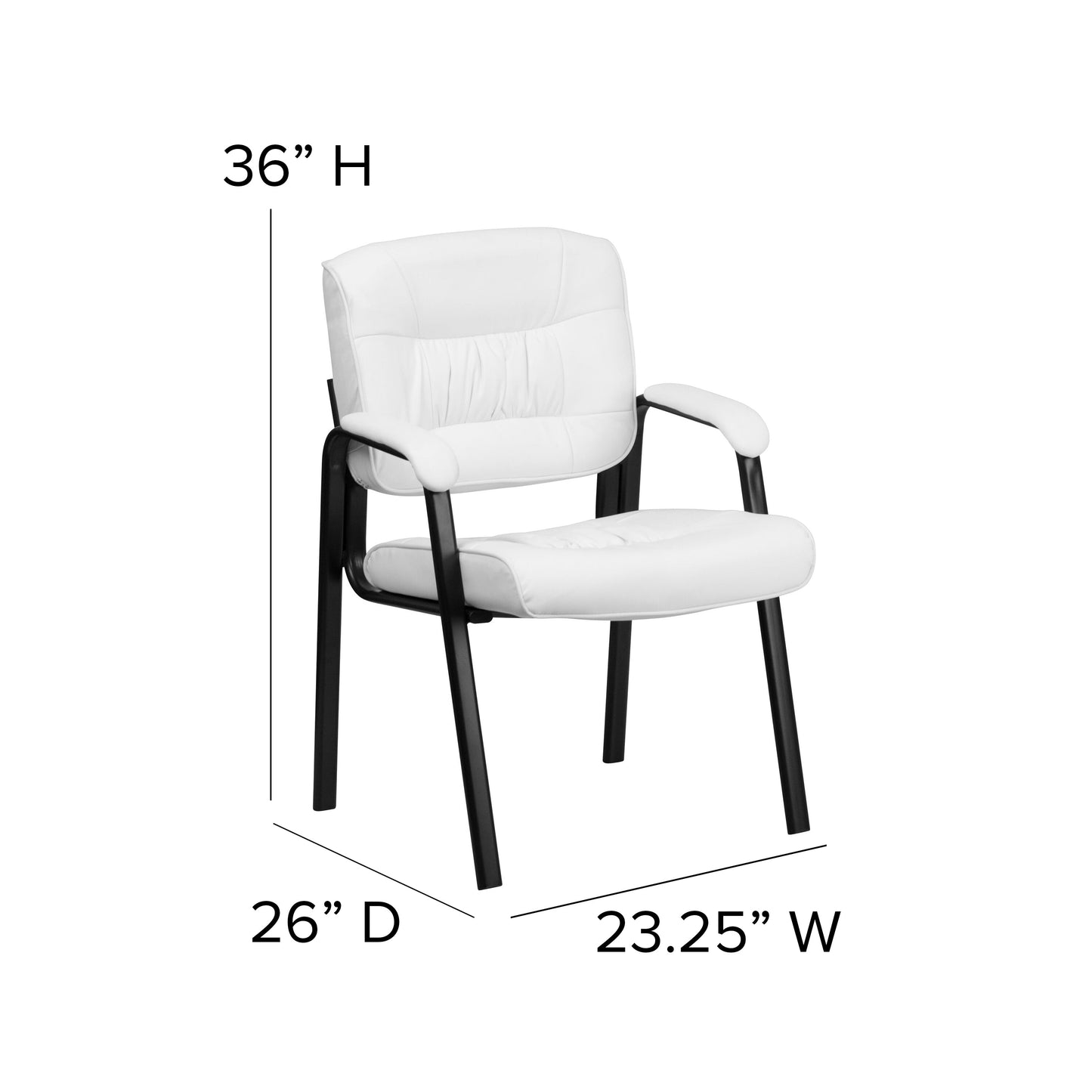 White Leather Side Chair BT-1404-WH-GG