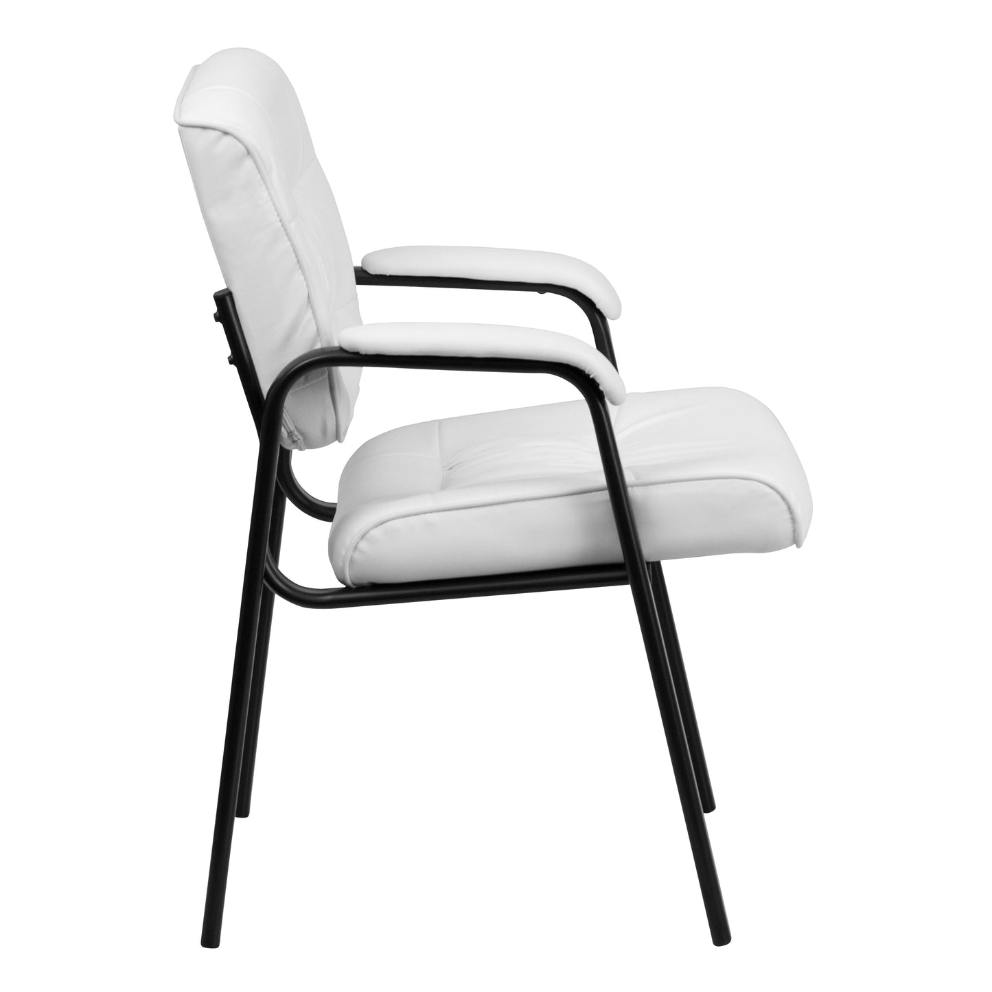 White Leather Side Chair BT-1404-WH-GG