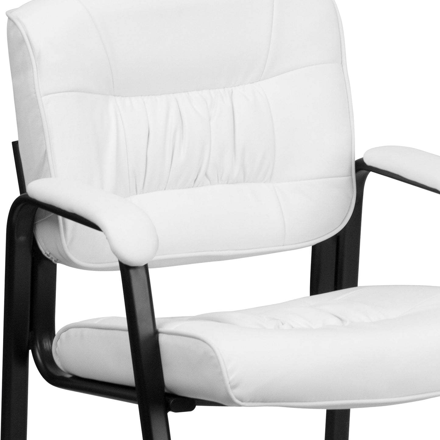 White Leather Side Chair BT-1404-WH-GG