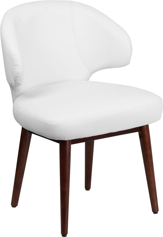 White Leather Side Chair BT-2-WH-GG