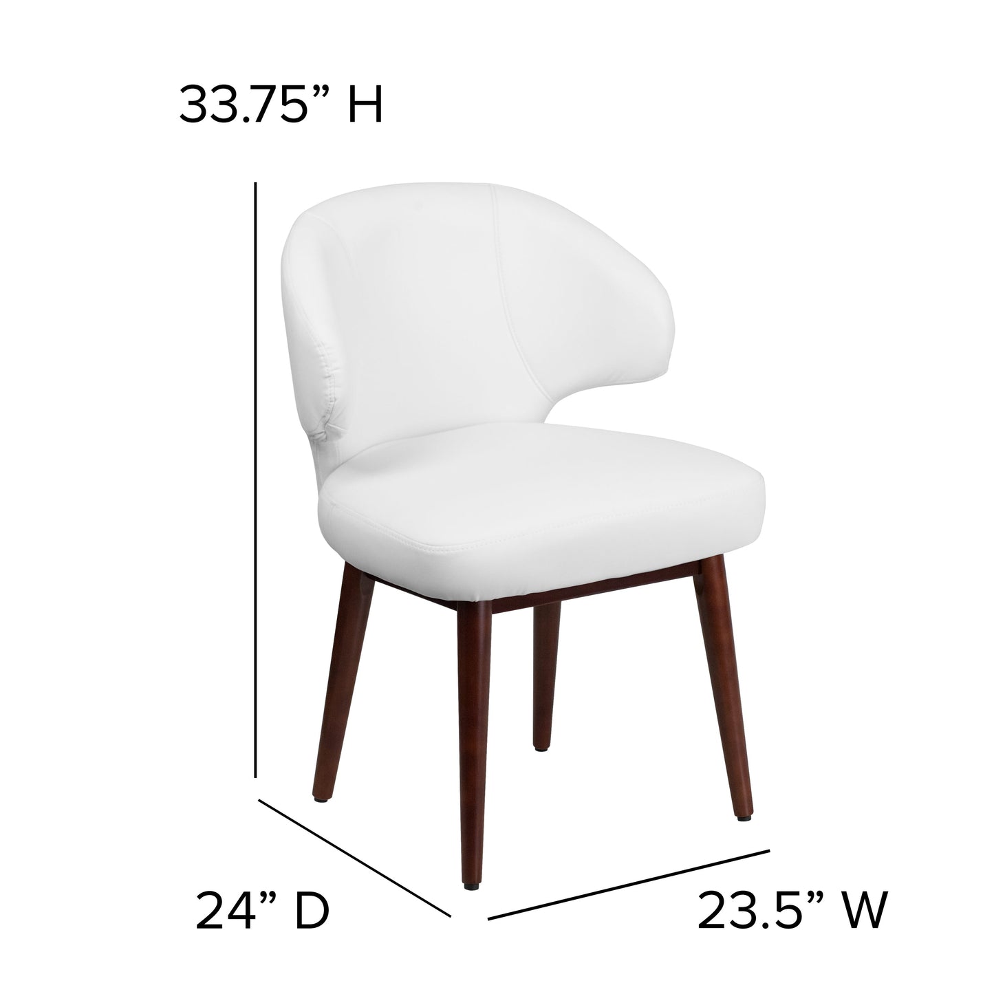 White Leather Side Chair BT-2-WH-GG