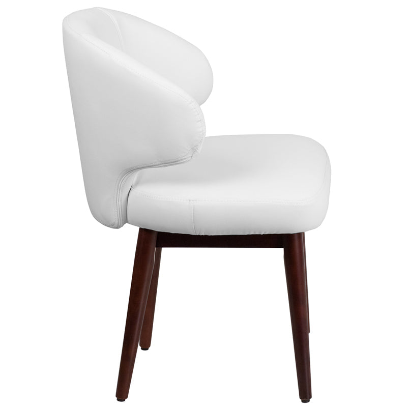 White Leather Side Chair BT-2-WH-GG