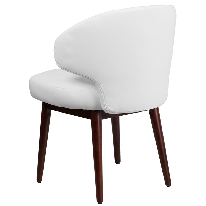 White Leather Side Chair BT-2-WH-GG