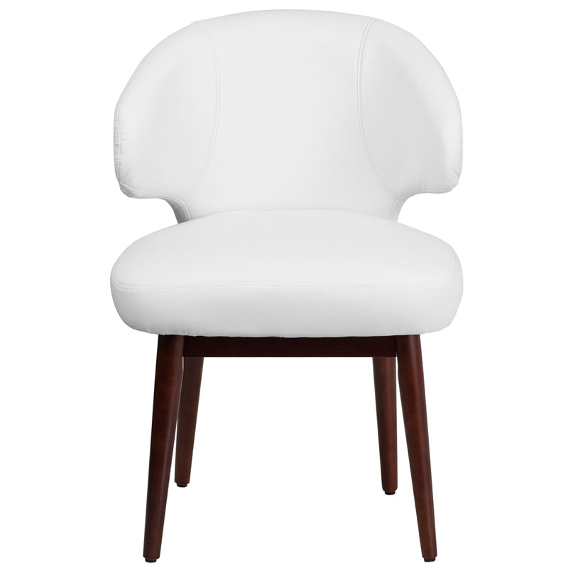 White Leather Side Chair BT-2-WH-GG