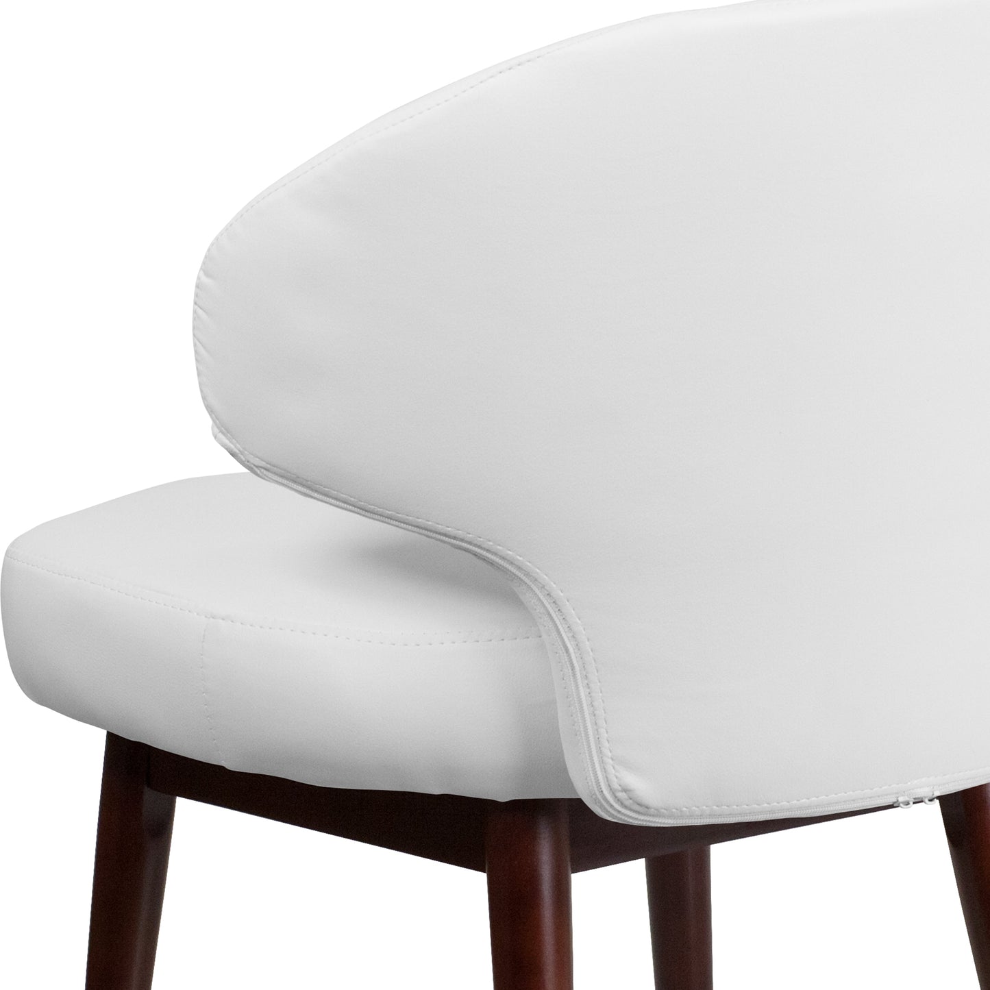 White Leather Side Chair BT-2-WH-GG