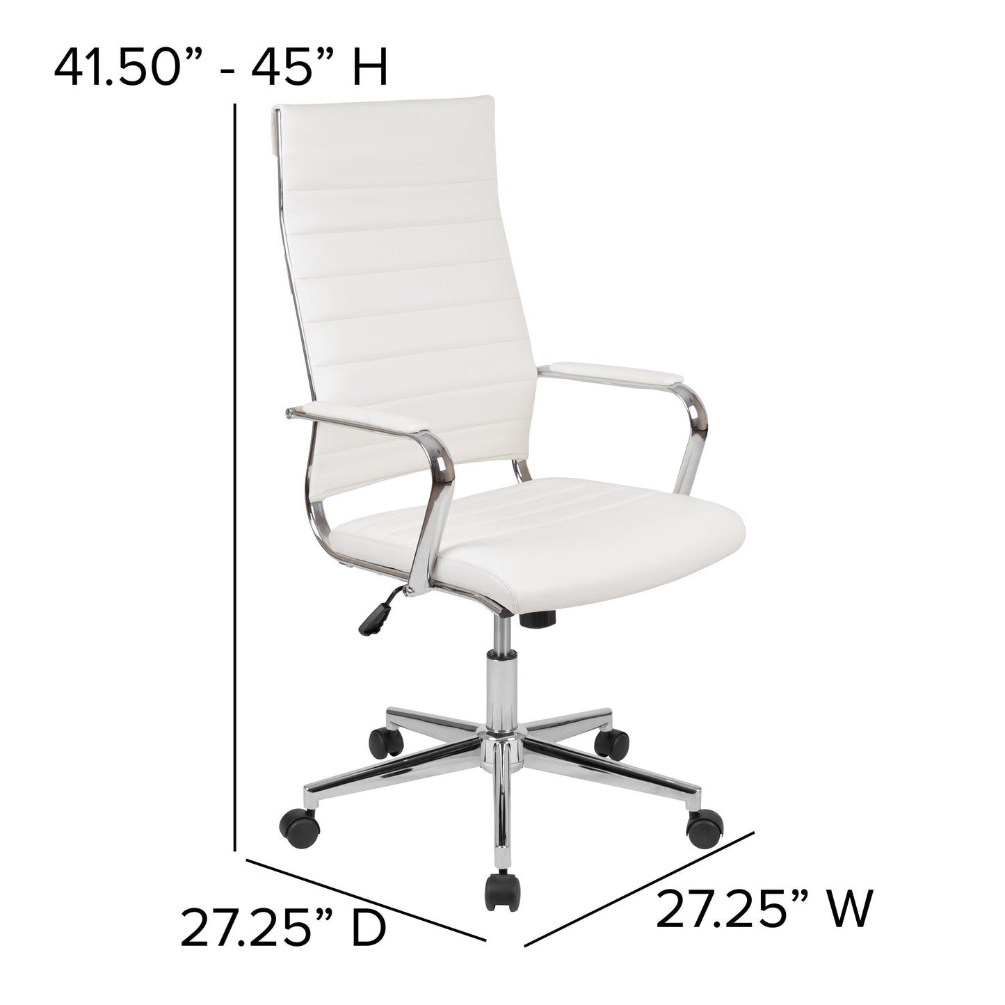 White LeatherSoft Office Chair BT-20595H-1-WH-GG