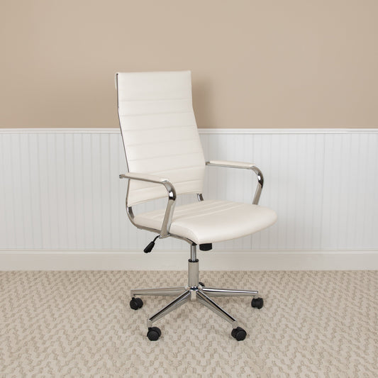 White LeatherSoft Office Chair BT-20595H-1-WH-GG