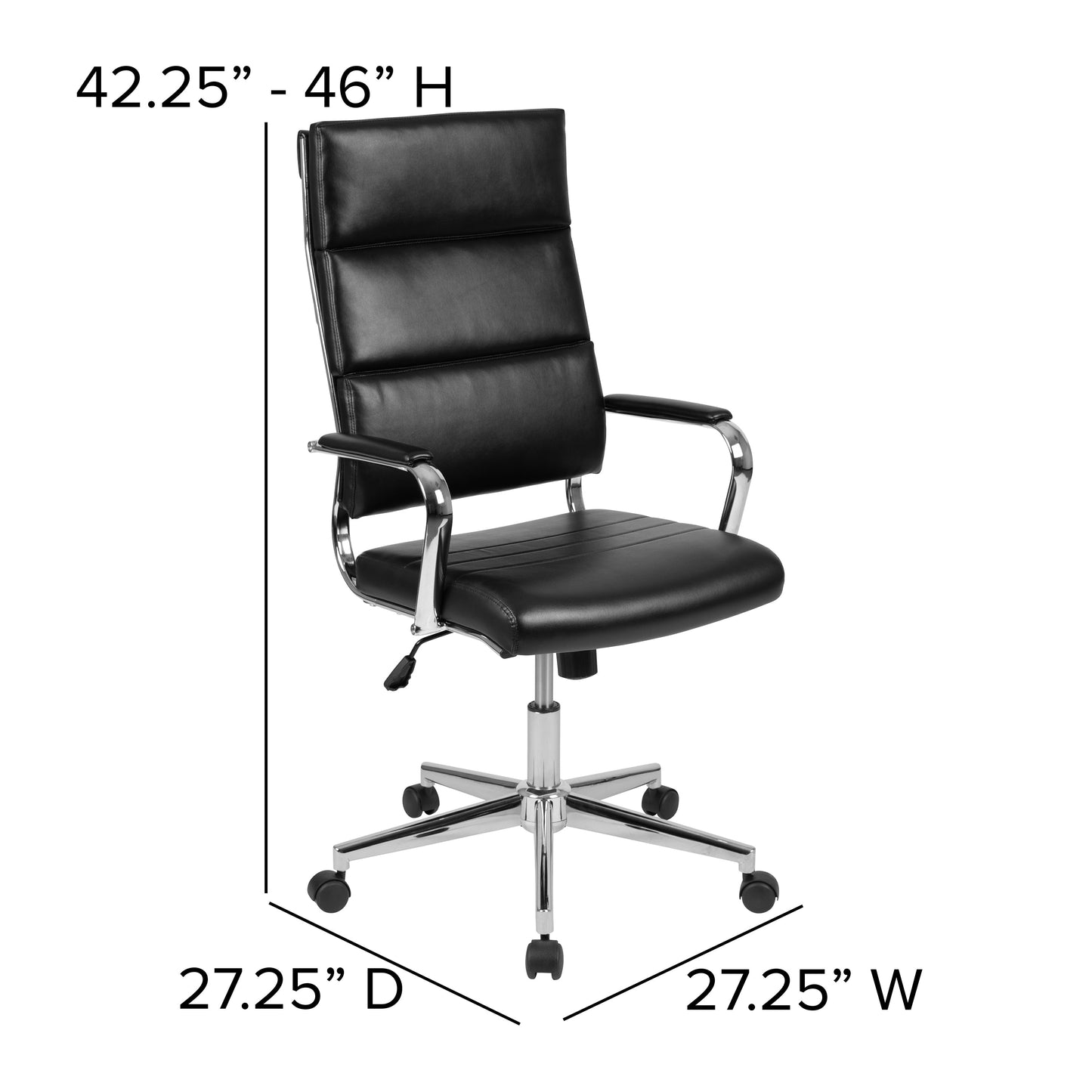 Black LeatherSoft Office Chair BT-20595H-2-BK-GG