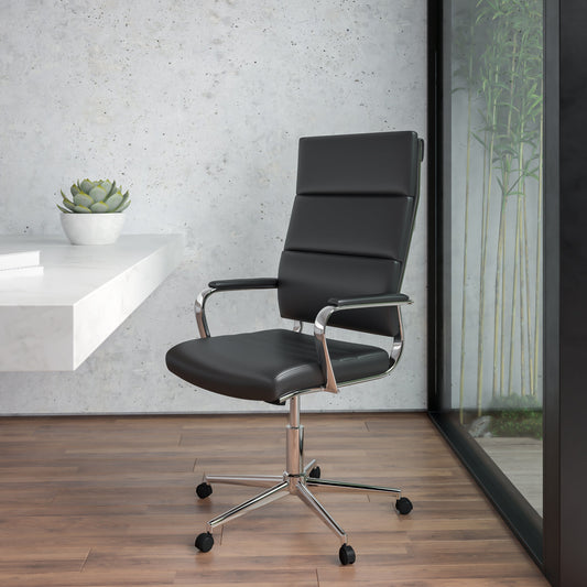 Black LeatherSoft Office Chair BT-20595H-2-BK-GG