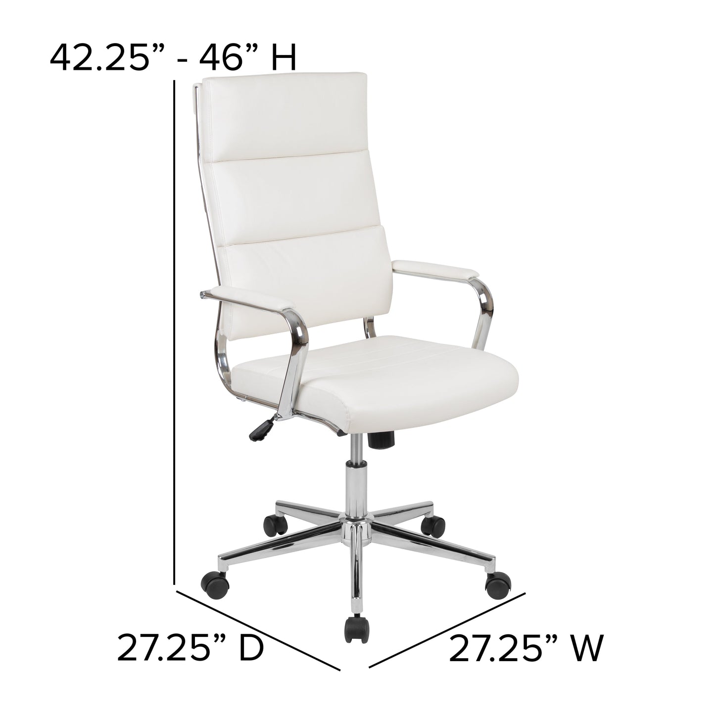 White LeatherSoft Office Chair BT-20595H-2-WH-GG