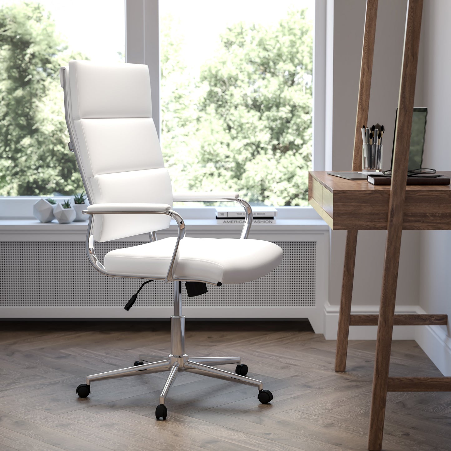 White LeatherSoft Office Chair BT-20595H-2-WH-GG