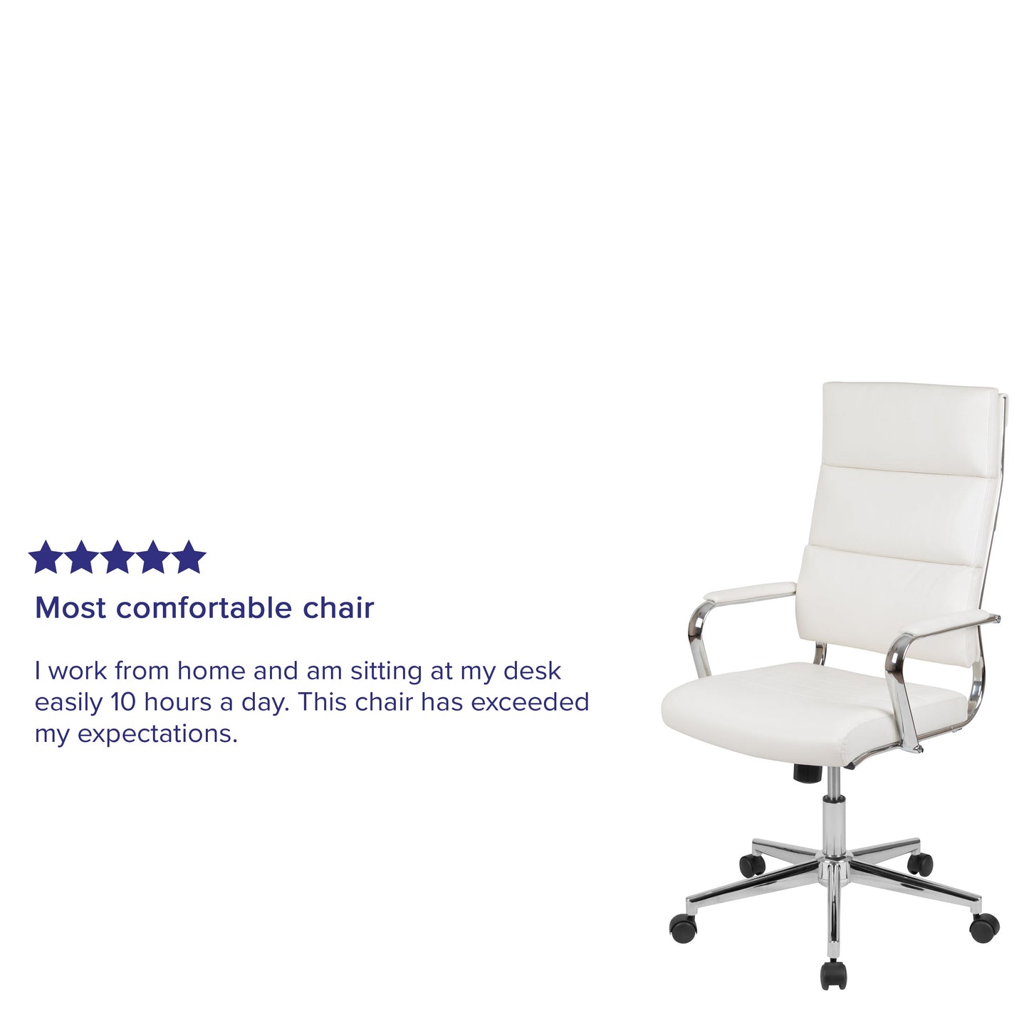 White LeatherSoft Office Chair BT-20595H-2-WH-GG