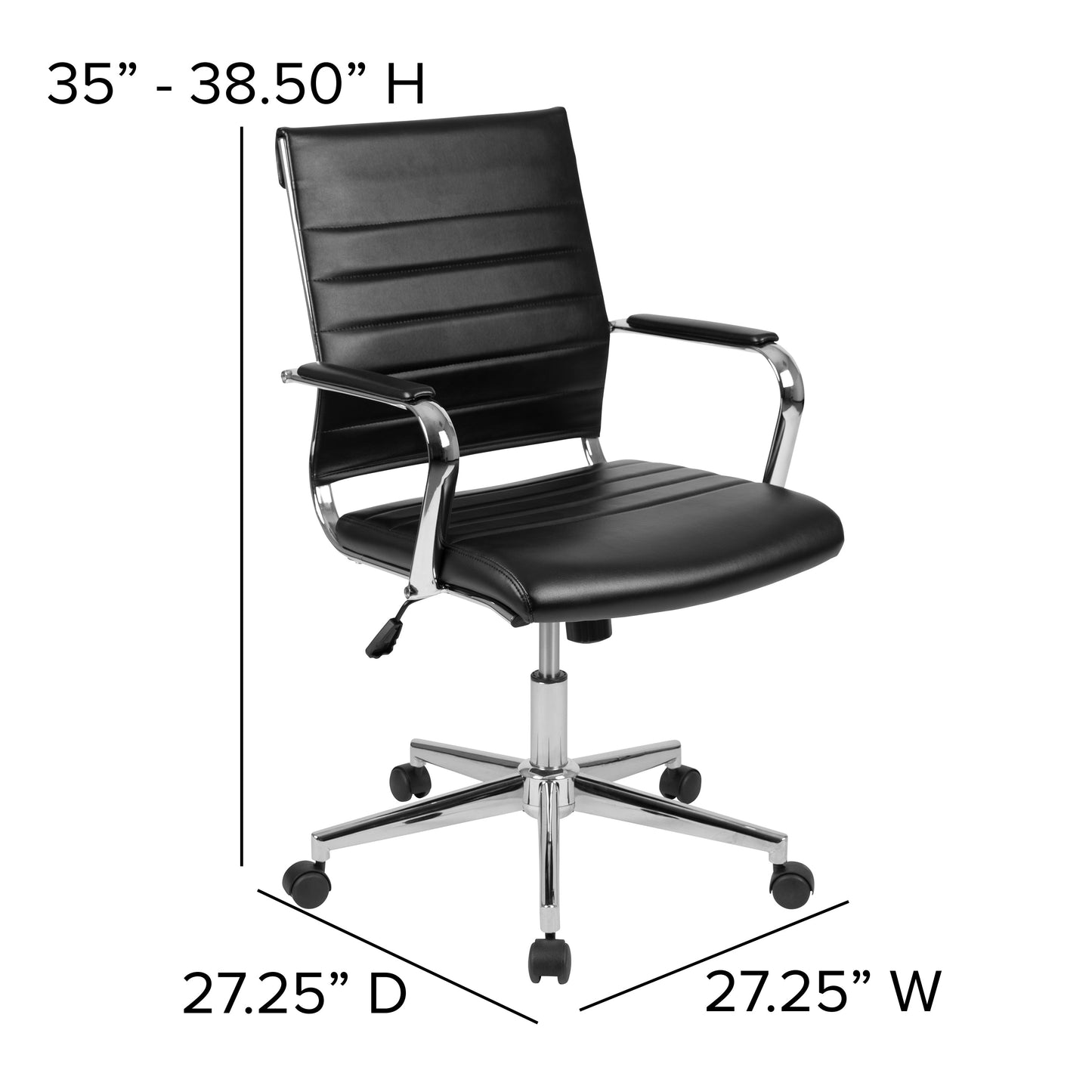 Black LeatherSoft Office Chair BT-20595M-1-BK-GG