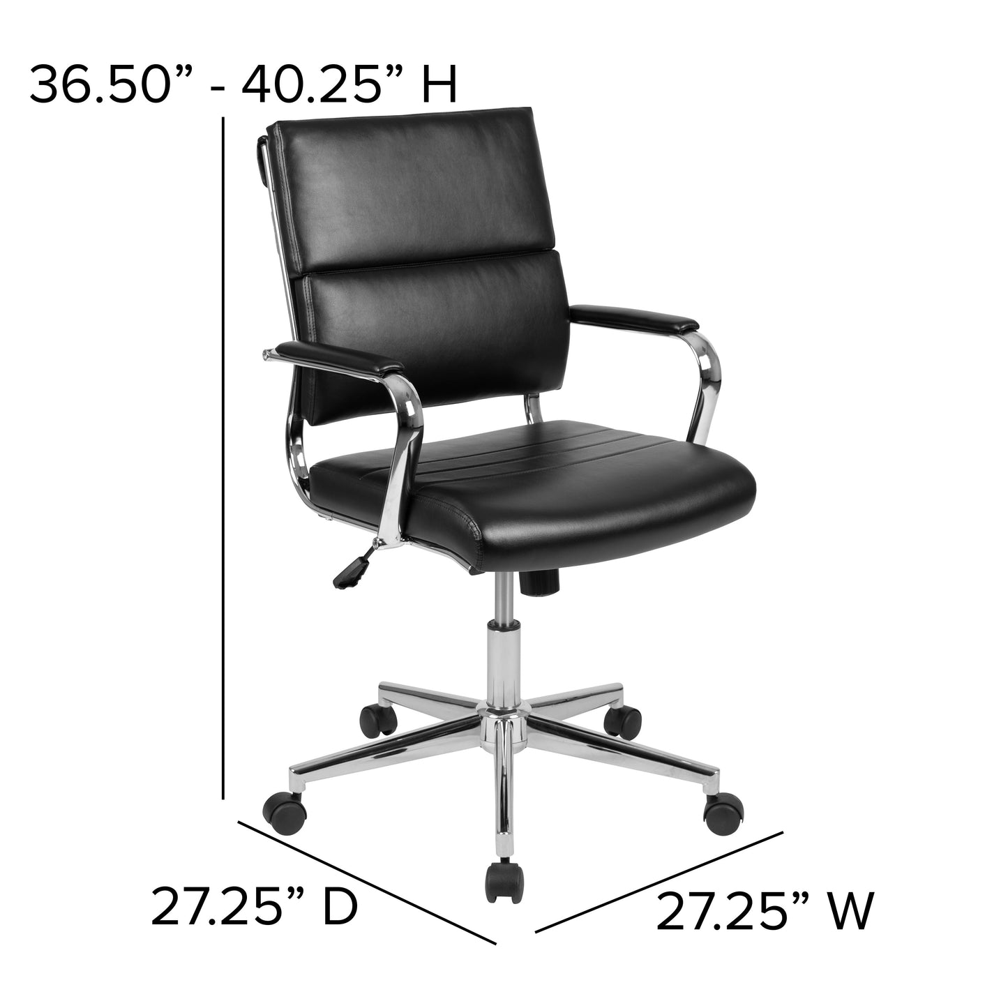 Black LeatherSoft Office Chair BT-20595M-2-BK-GG