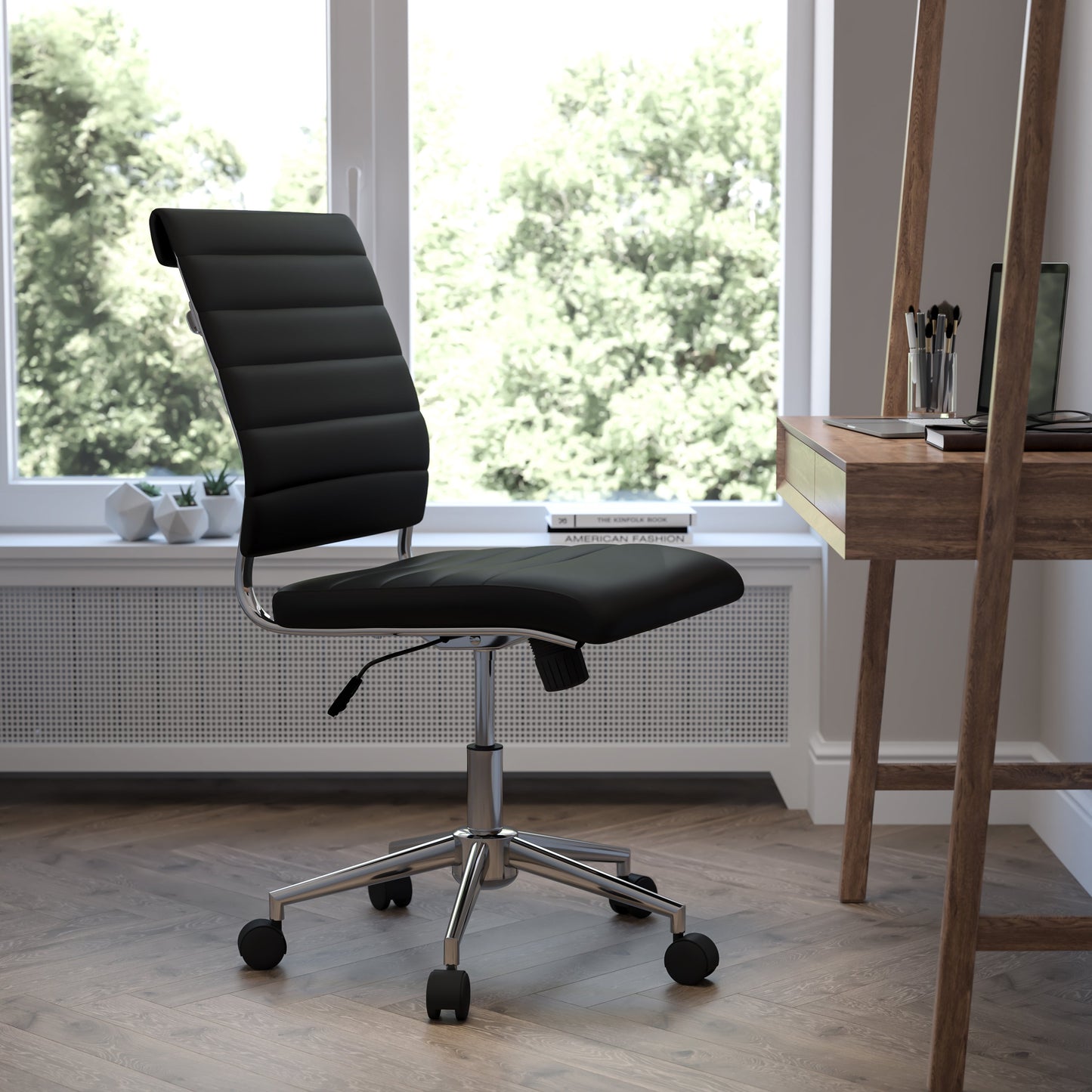 Black LeatherSoft Office Chair BT-20595M-NA-BK-GG