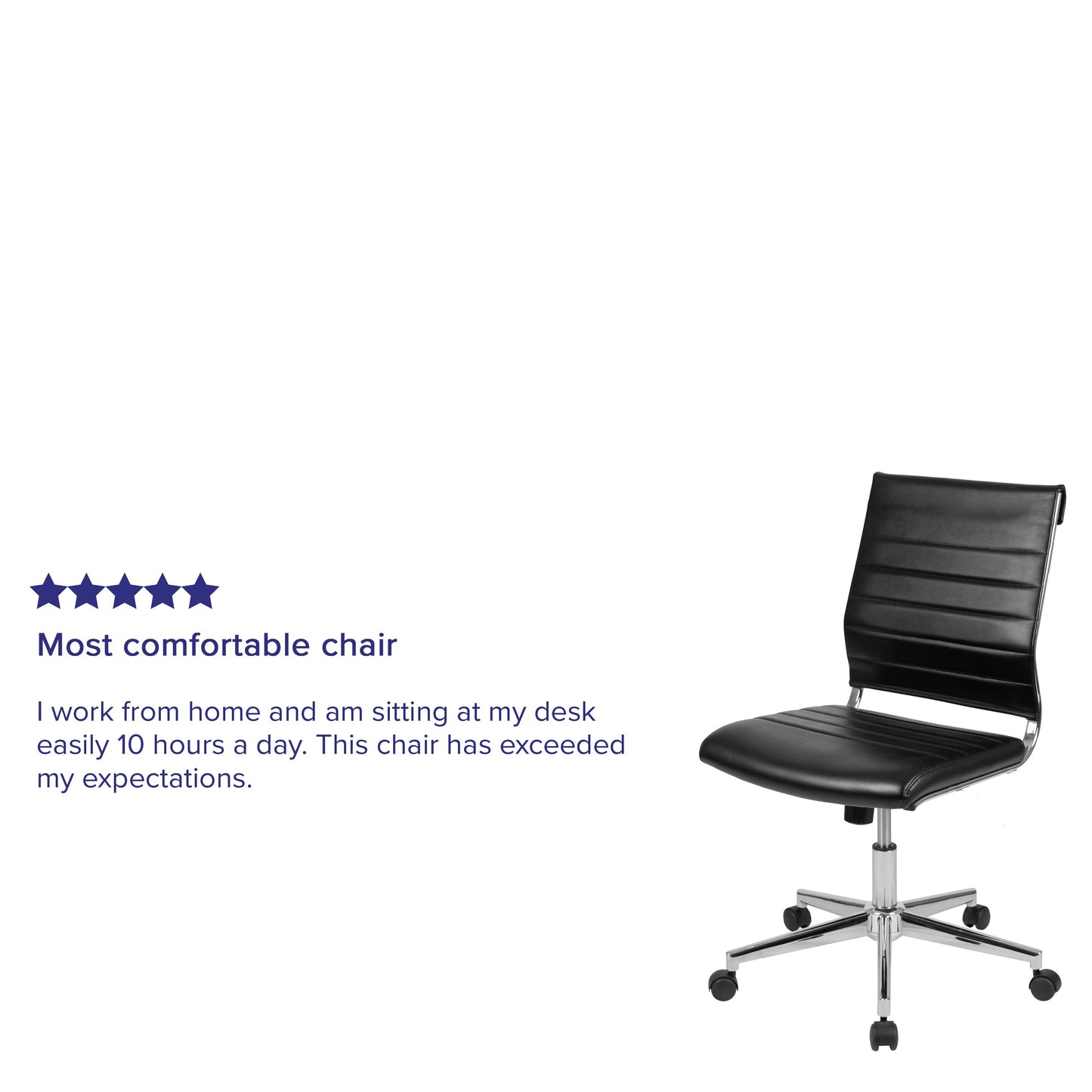 Black LeatherSoft Office Chair BT-20595M-NA-BK-GG