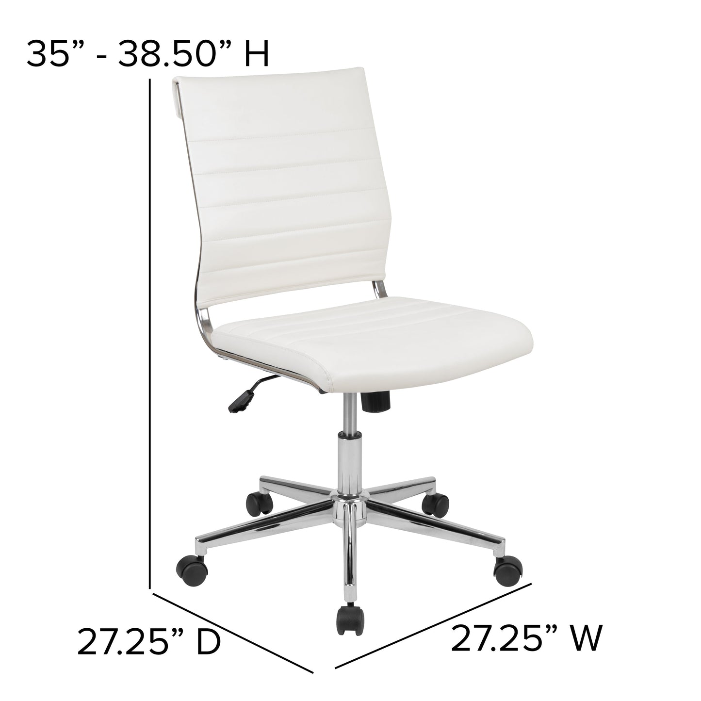 White LeatherSoft Office Chair BT-20595M-NA-WH-GG