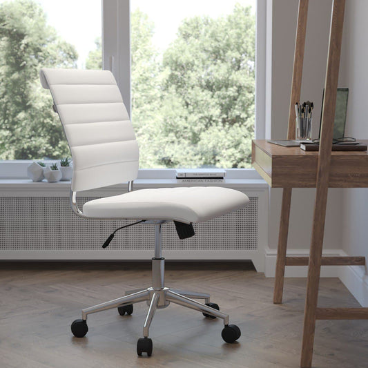 White LeatherSoft Office Chair BT-20595M-NA-WH-GG