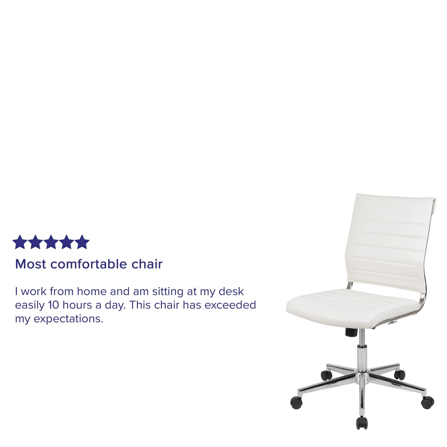 White LeatherSoft Office Chair BT-20595M-NA-WH-GG