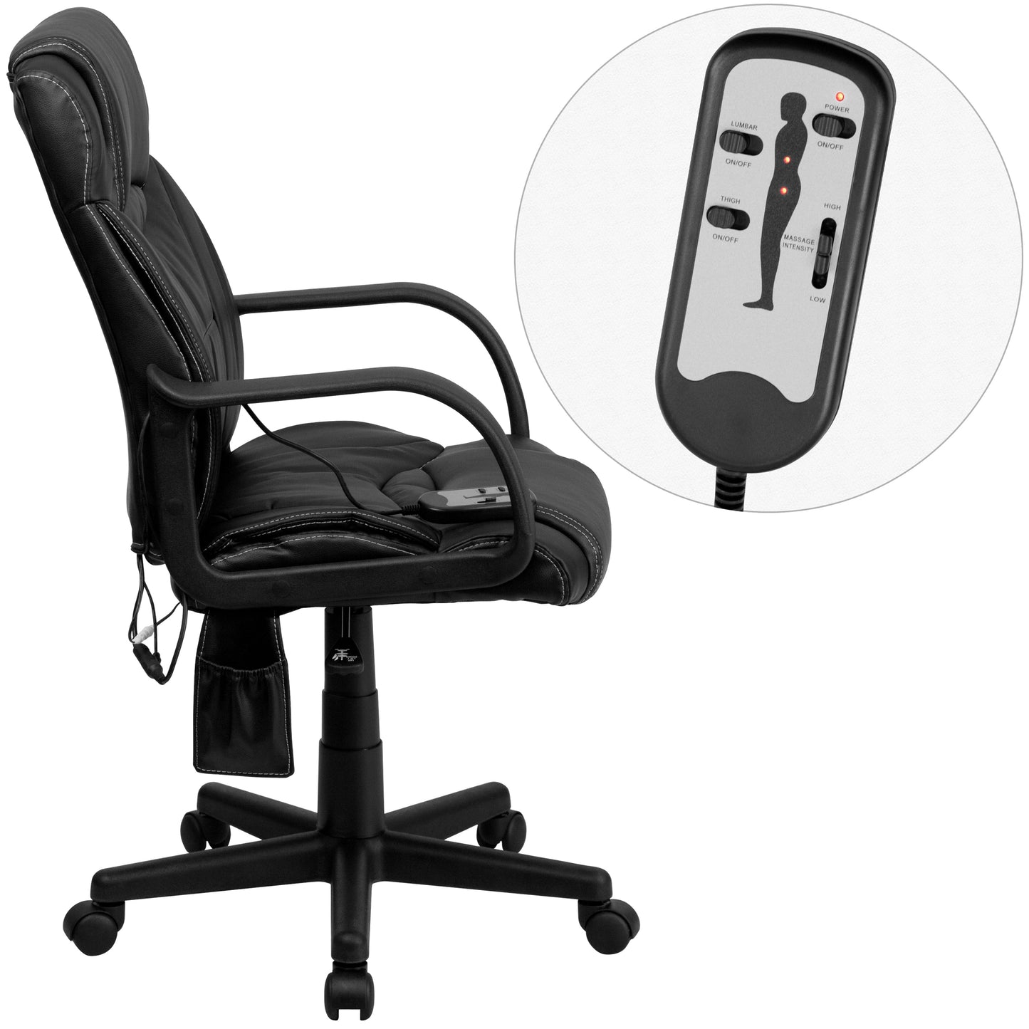 Black Mid-Back Massage Chair BT-2690P-GG