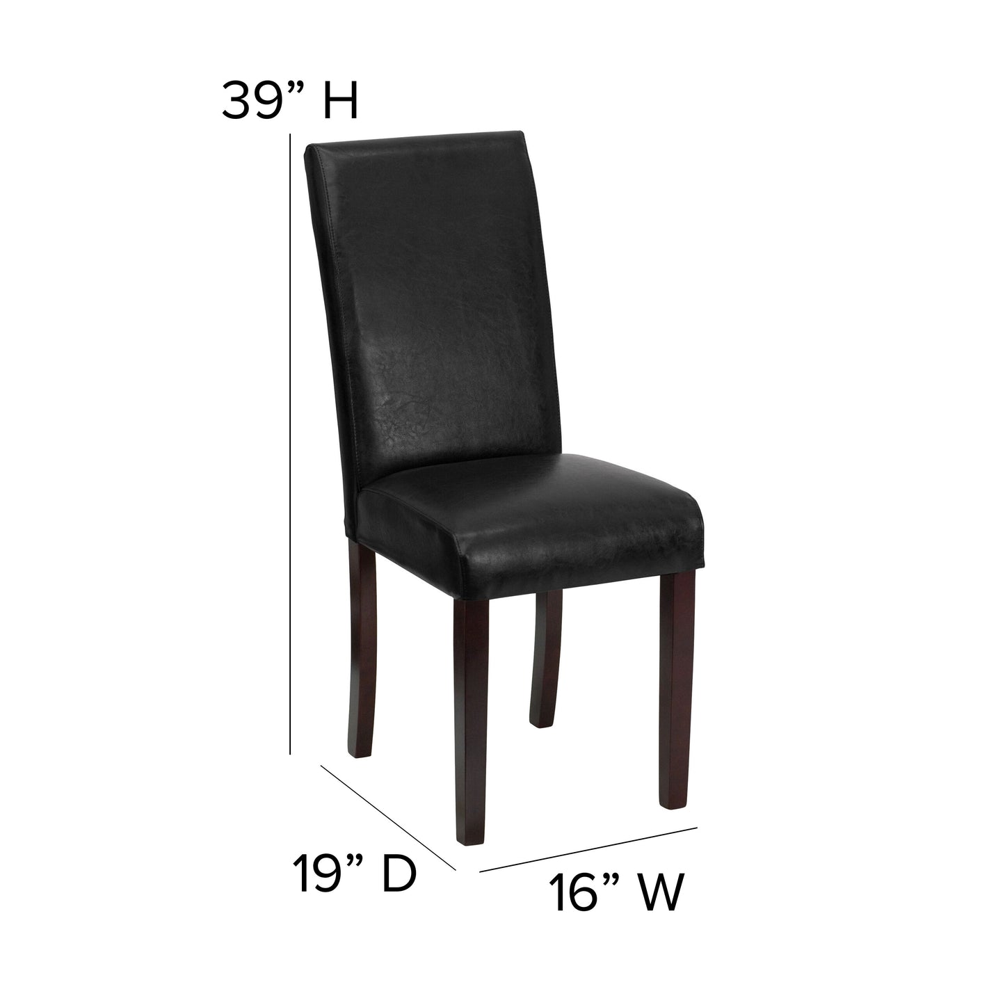 Black Parsons Chair BT-350-BK-LEA-023-GG