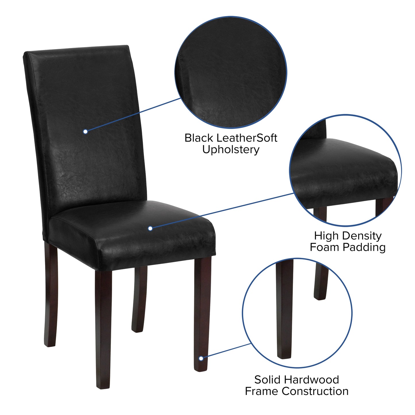 Black Parsons Chair BT-350-BK-LEA-023-GG