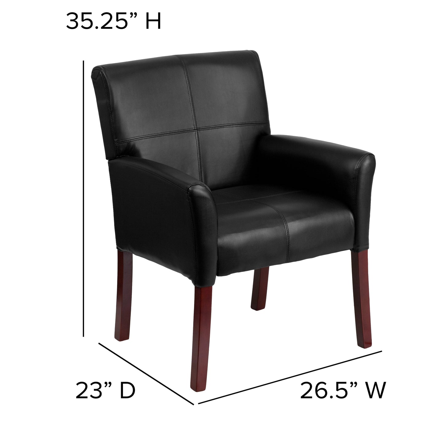 Black Leather Side Chair BT-353-BK-LEA-GG