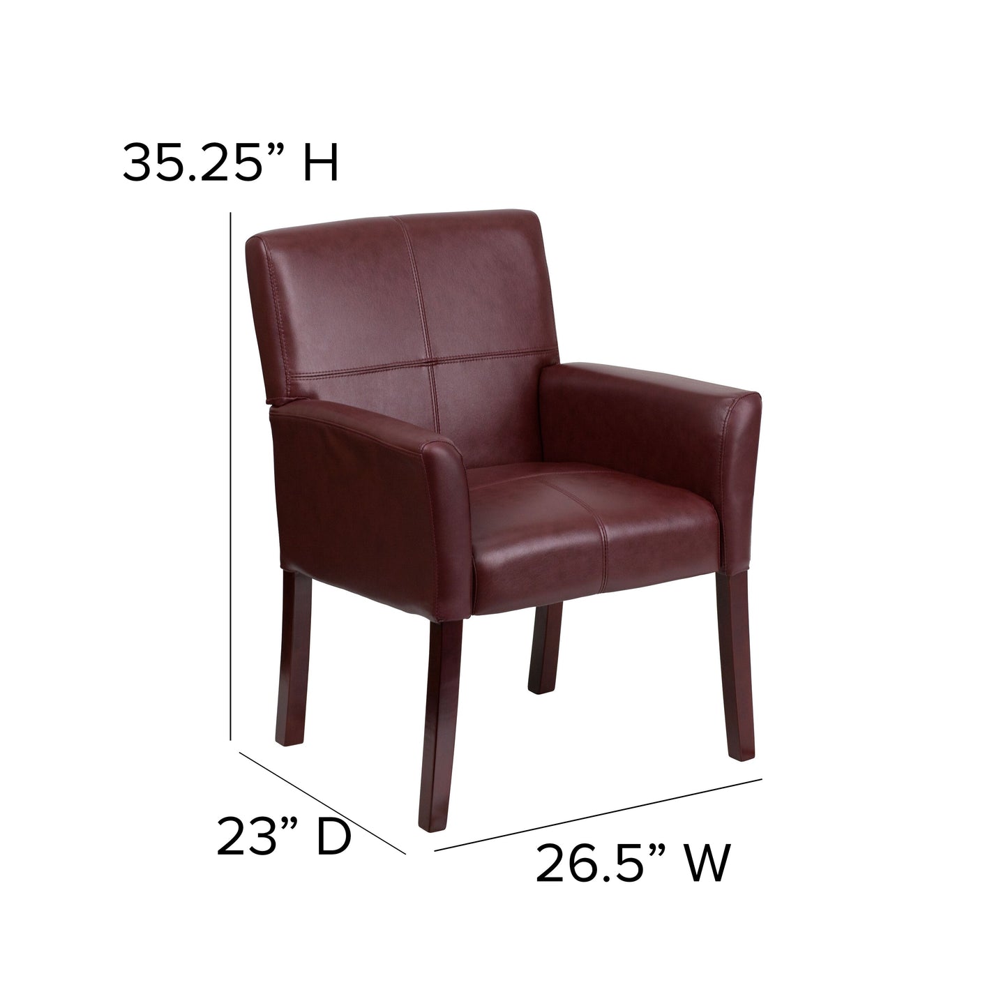 Burgundy Leather Side Chair BT-353-BURG-GG