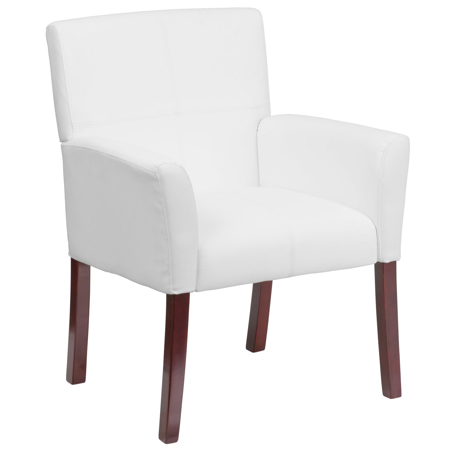 White Leather Side Chair BT-353-WH-GG