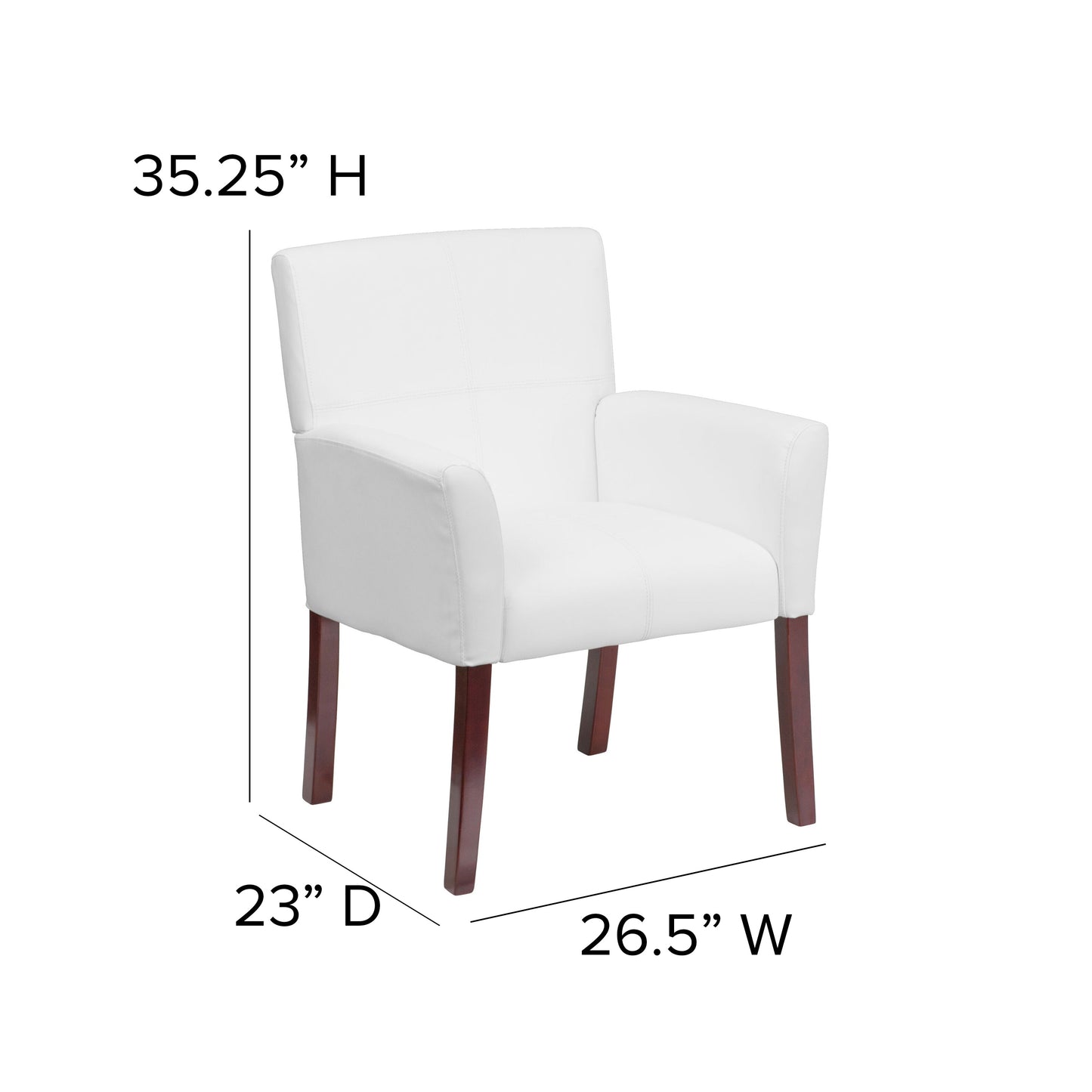 White Leather Side Chair BT-353-WH-GG