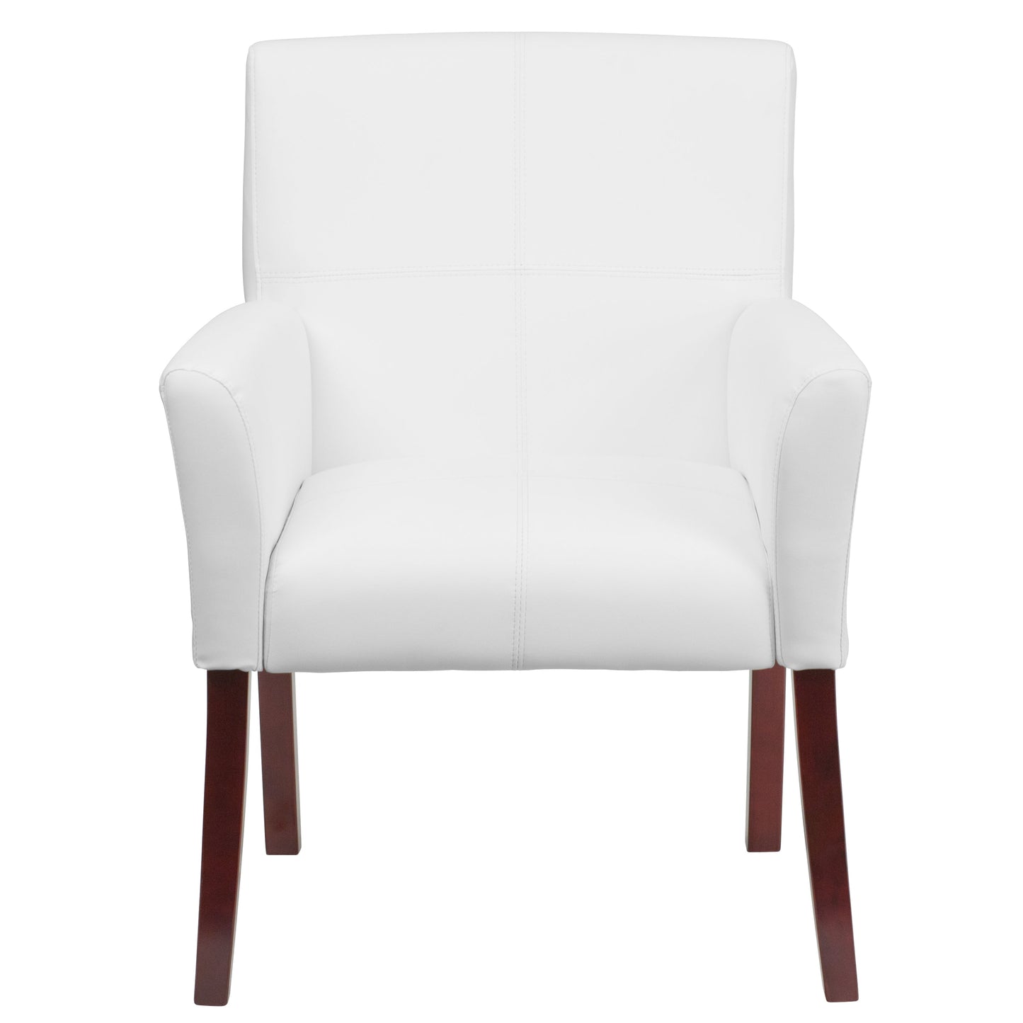 White Leather Side Chair BT-353-WH-GG