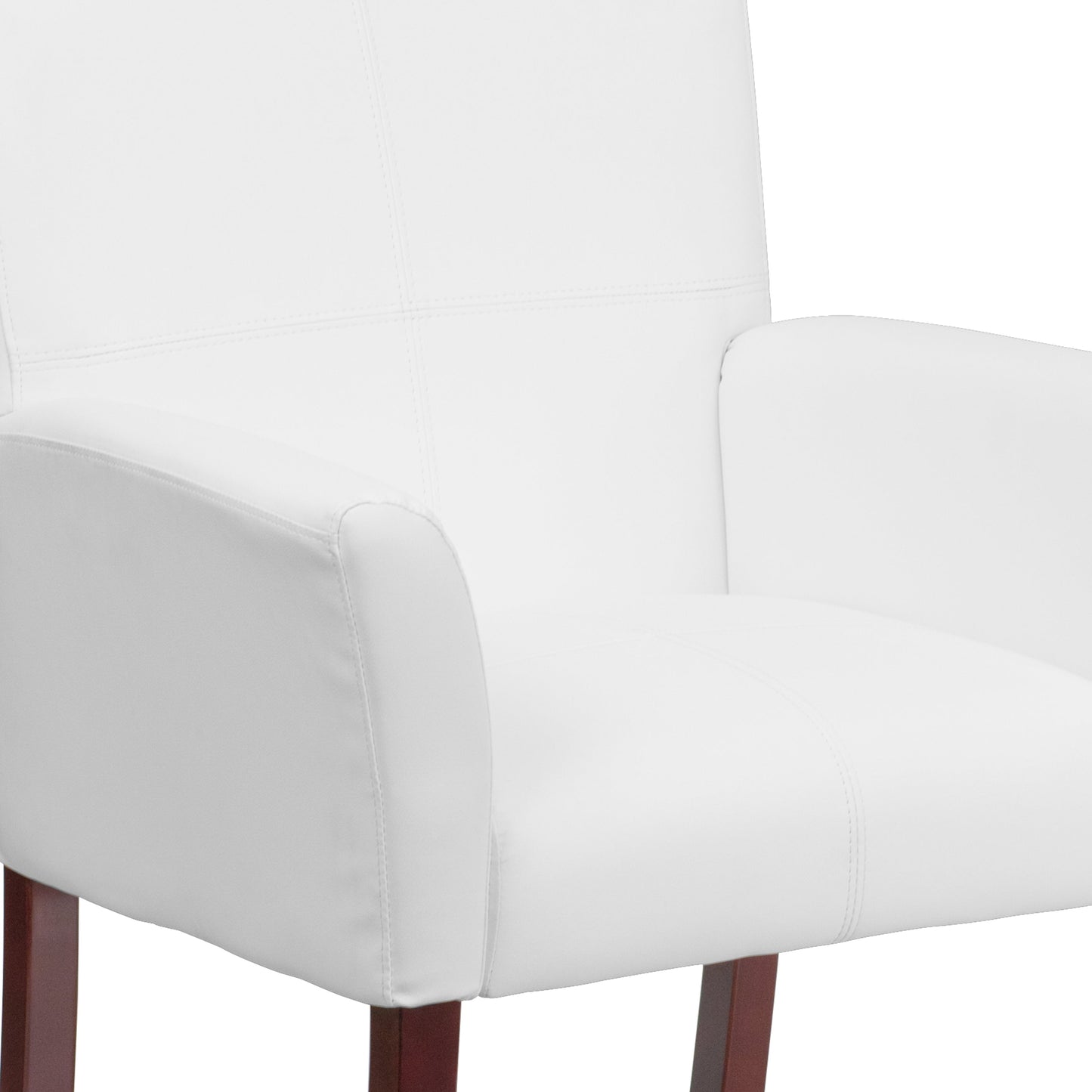 White Leather Side Chair BT-353-WH-GG