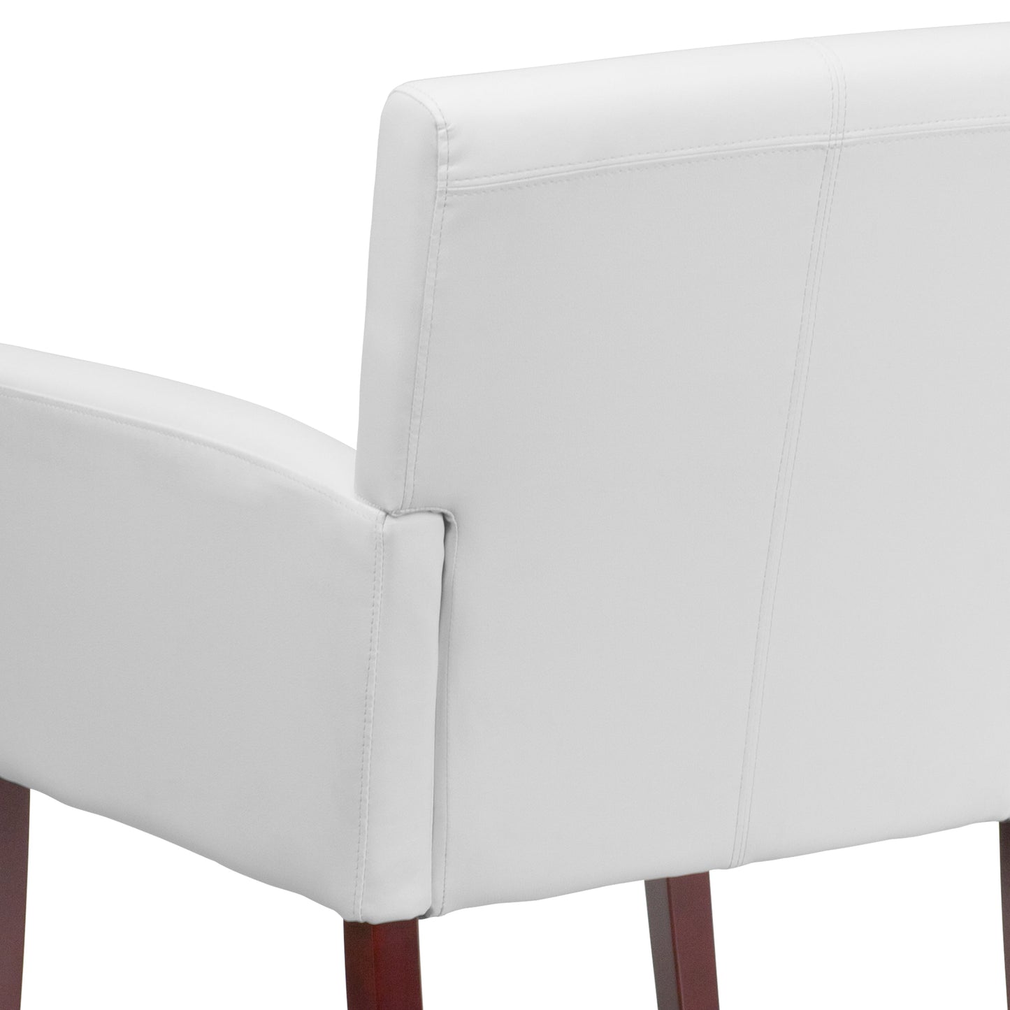 White Leather Side Chair BT-353-WH-GG