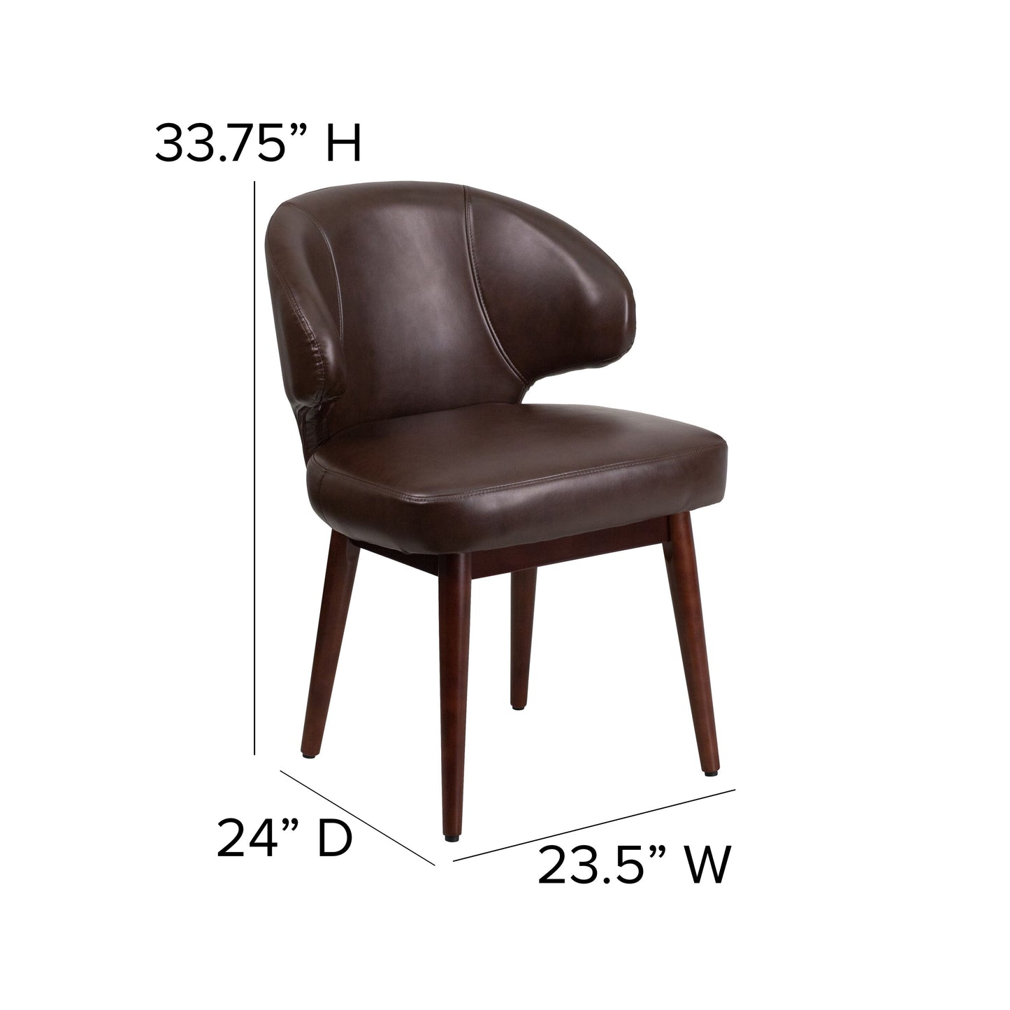 Brown Leather Side Chair BT-4-BN-GG