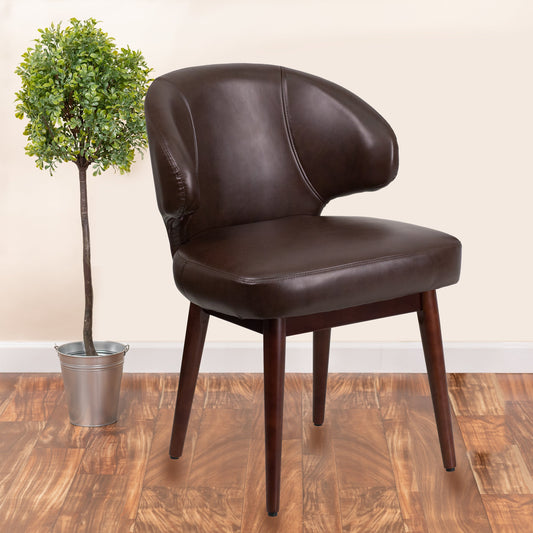 Brown Leather Side Chair BT-4-BN-GG