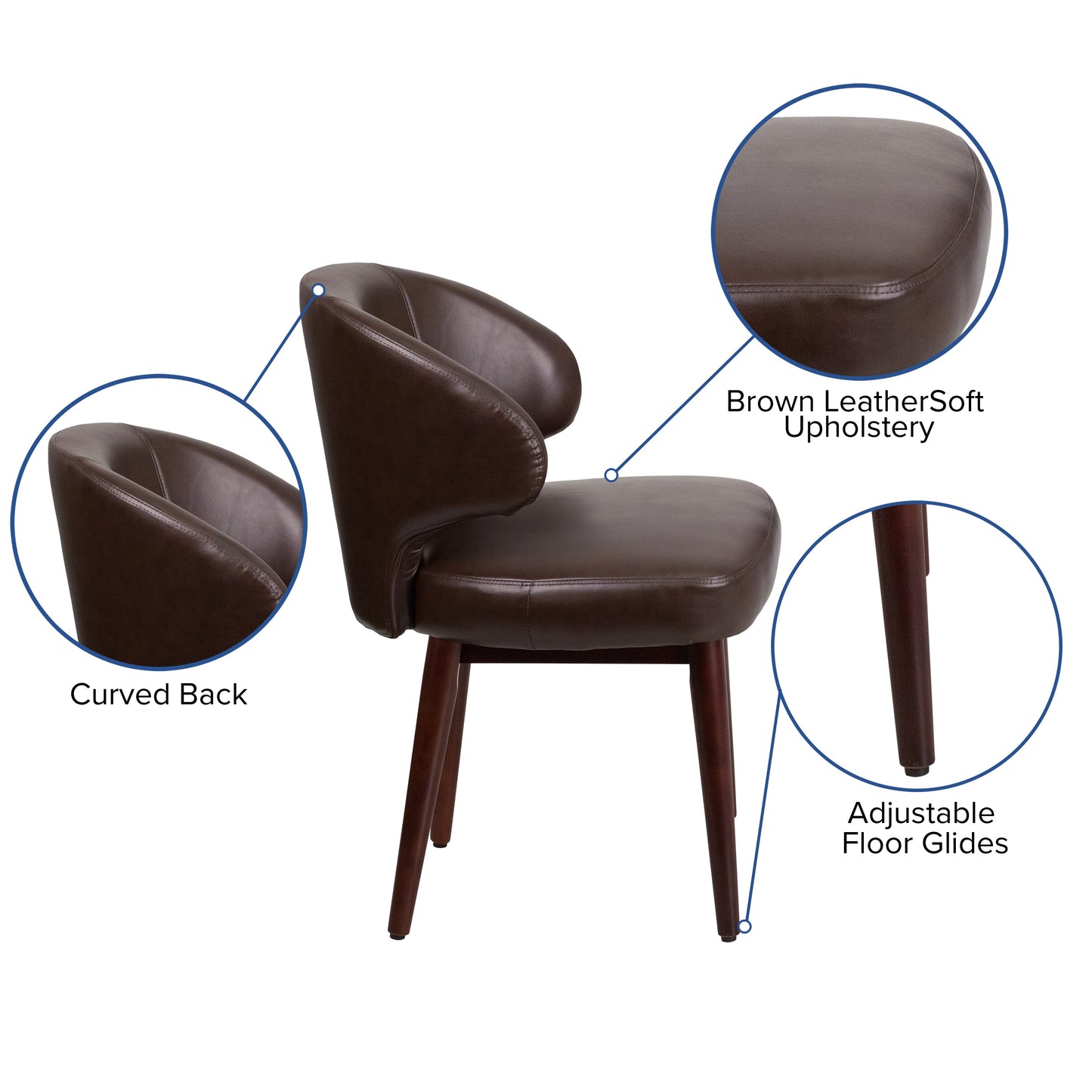 Brown Leather Side Chair BT-4-BN-GG