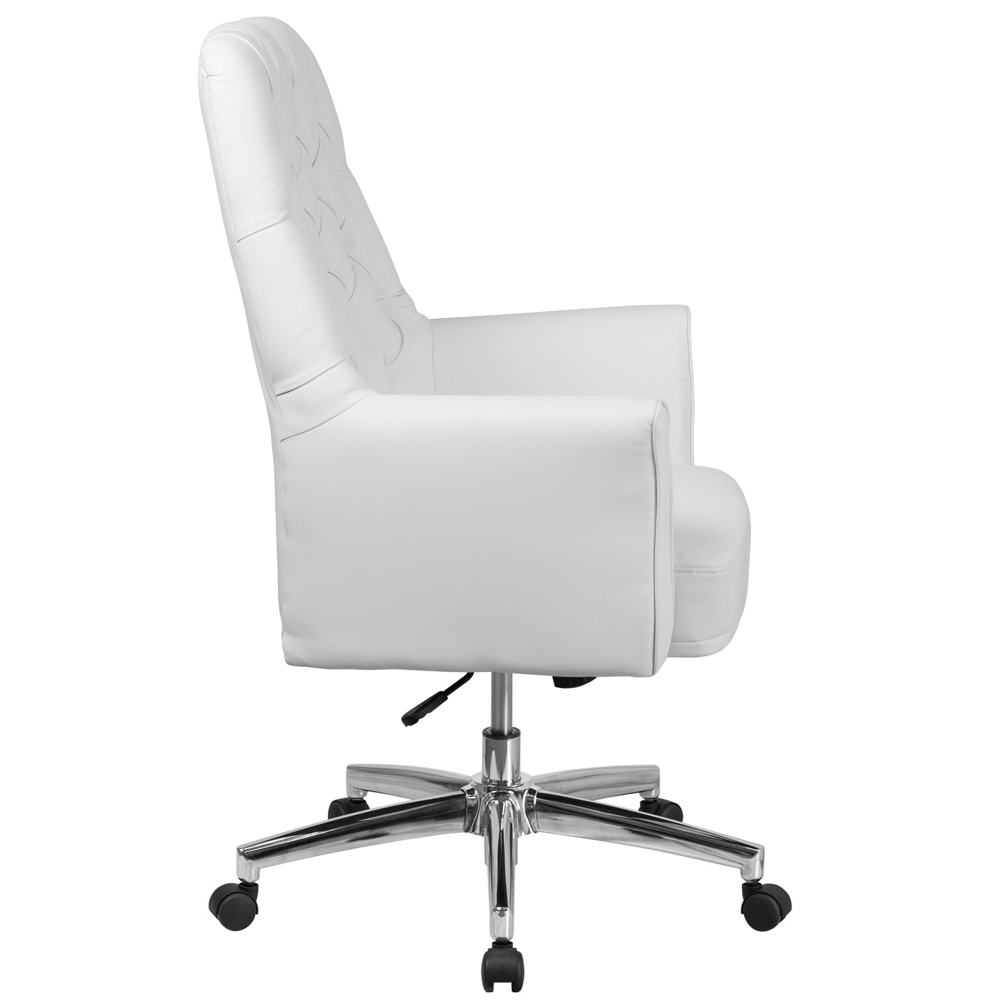 White Mid-Back Leather Chair BT-444-MID-WH-GG